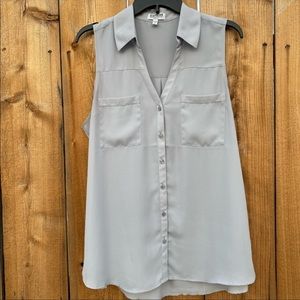 Express Sleeveless Gray Blouse